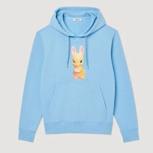 Sandro Light Blue Bunny Graphic Hoodie